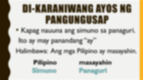 example ng pangungusap|Dalawang Ayos ng Pangungusap .